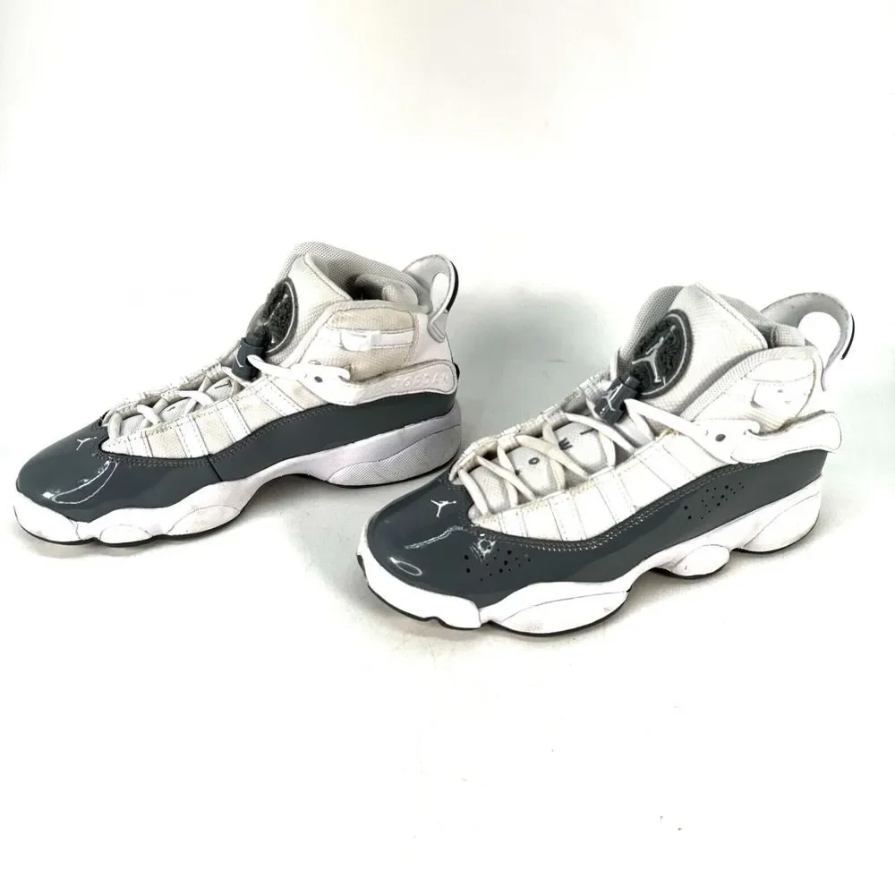 Nike Air Jordan 6 Rings White/Cool Grey Size Big Kids 5Y=Woman's 6.5 323419-121